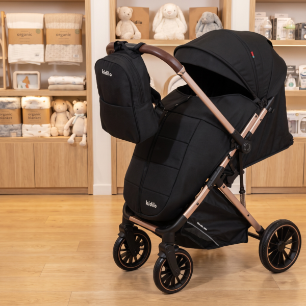 Poussette Kidilo reversible PRO Noir | Design Luxe